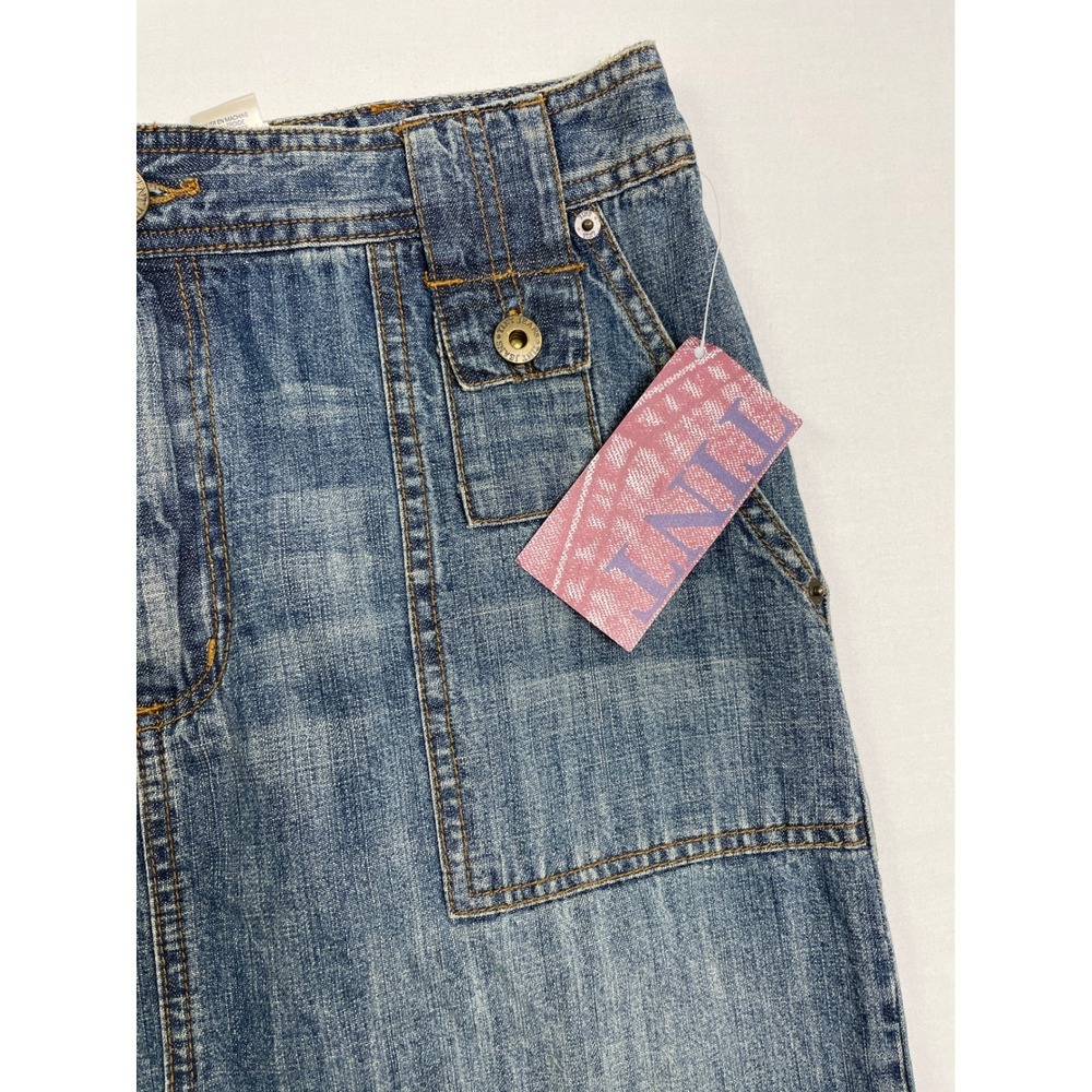TINT Denim Maxi Skirt Womens 12 Medium Wash Long Utility Y2K Coquette Minimalist - Picture 3 of 10